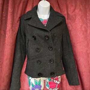 Forever 21 Charcoal Crop Pea Coat